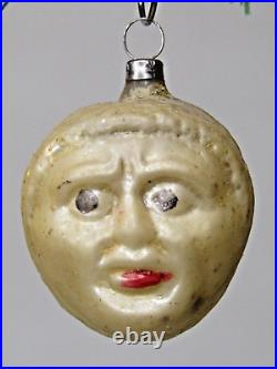 Antique VTG Blown Glass Black Man Double FACE HEAD Christmas Ornament Germany
