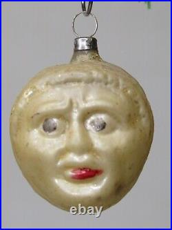Antique VTG Blown Glass Black Man Double FACE HEAD Christmas Ornament Germany