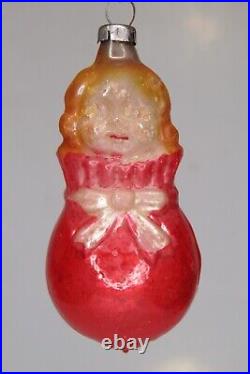 Antique VTG Blown Glass Goldilocks BABY in BLANKET Christmas Ornament Germany