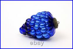 Antique Vintage Blue Cluster of Grapes Mercury Glass Kugel Germany Ornament