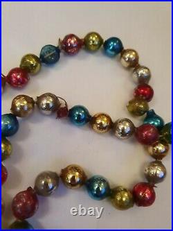 Antique Vintage Christmas Mercury Glass 160cm Garland Tree Beads