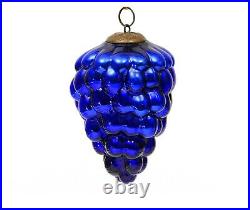 Antique Vintage Cobalt Blue Cluster of Grapes Mercury Glass Kugel Germany