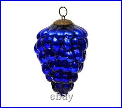Antique Vintage Cobalt Blue Cluster of Grapes Mercury Glass Kugel Germany