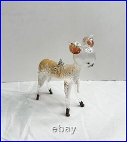Antique Vintage Glass Deer Christmas Ornament Made In Italy Rare