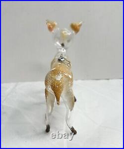 Antique Vintage Glass Deer Christmas Ornament Made In Italy Rare