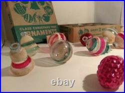 Antique/Vintage Shiny Brite UNSILVERED Mercury Glass Christmas Ornaments withbox&h