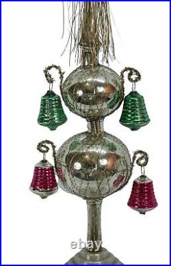 Antique wire wrapped glass tree topper, ca. 1940 (# 14713)