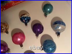 Atq/Vtg Mercury Glass Christmas Ornaments Poland, Shiny Brite Style 10 Indent