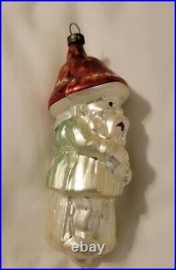 Authentic Antique 1900's German Blown Glass Mushroom Man Ornament OLD