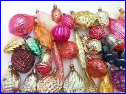 Big Lot 60 Vintage Russian Ukrainian Glass Ussr Christmas Ornaments Decorations