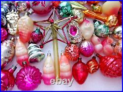 Big Lot 77 Vintage Glass Christmas Ornaments Xmas Fir-Tree New Year Decorations