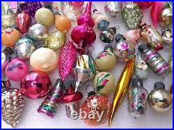 Big set 76 Mini Vintage Glass Christmas Ornament X-mas Decoration for Small Tree