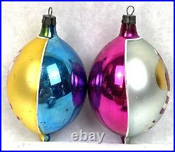 Box 12 Vtg. Fantasia Mica Glass Mercury Christmas Tree Ornaments POLAND 1950's