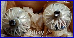 Box of 11 vintage Apple Core SILVER & 1 Bell Figural Christmas Ornament