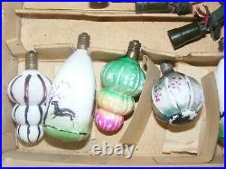 Christmas Figural Light Bulbs Vintage Milk Glass 18 Hunter World RARE Clip on