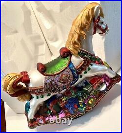 Christmas Rocking Horse-Mercury Glass Table Top Ornament 2003