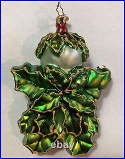 Christopher Radko Christmas Ornament Green Glass Holly Jean 2003 5 Poland