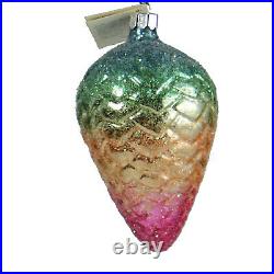 Christopher Radko Fantasy Pine Cone Vintage Christmas Ornament Rainbow 91-105-1
