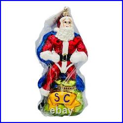 Christopher Radko Mighty Claus Glass Christmas Ornament 9 NEW W TAG RETIRED