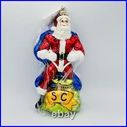 Christopher Radko Mighty Claus Glass Christmas Ornament 9 NEW W TAG RETIRED