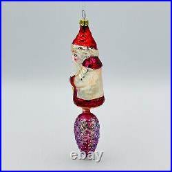 Christopher Radko Mountain Christmas Santa Pine Cone Glass Ornament 6.5