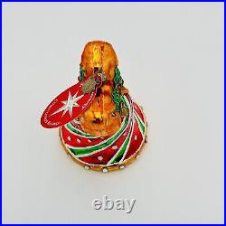 Christopher Radko Peppermint Chime Glass Christmas Ornament 5 NEW + TAG
