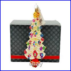 Christopher Radko Slim And Trimmed Glass Christmas Ornament 7 Tree NEW