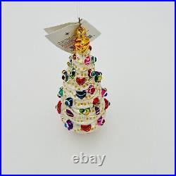 Christopher Radko Slim And Trimmed Glass Christmas Ornament 7 Tree NEW