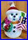 Christopher-Radko-Vintage-1998-Frosty-Tenor-Glass-Ornament-Snowman-Wreath-7-5-01-vhs