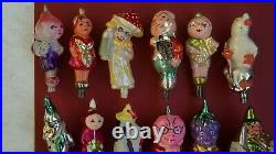 Cipollino vintage USSR glass Christmas tree toys decor. Lot of 12 pieces