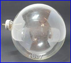 Clear Glass XL Christmas Ball Ornament 9 in with Silver Top Vintage