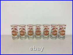 Culver Christmas Glasses Ornaments Hi Ball MCM 5 5/8 Vintage Lot of 7