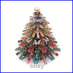 Czech rainbow rhinestone circle Christmas tree ornament 3 dimensional