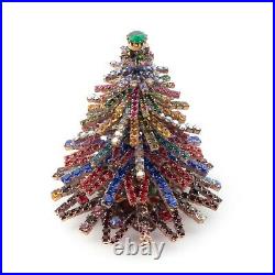 Czech rainbow rhinestone circular Christmas tree ornament 3 dimensional