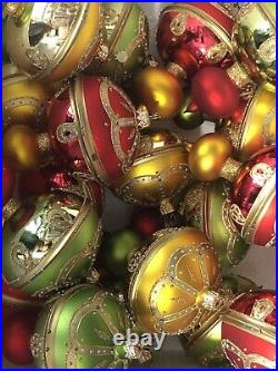 Department 56 Glass Christmas Ornament Lot Of 18 Rare 6 Finial Ornaments Poland