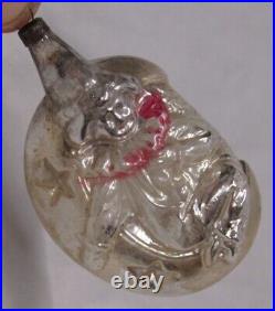 German Antique Glass Clown In Moon Vintage Figural Christmas Ornament 1930's