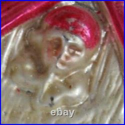 German Antique Glass Elf In A House Vintage Christmas Ornament Decoration 1910's