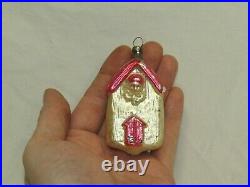 German Antique Glass Elf In A House Vintage Christmas Ornament Decoration 1910's