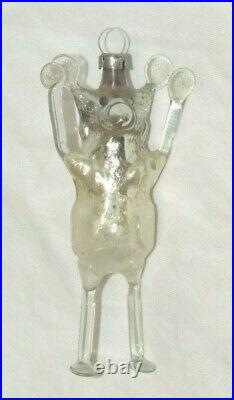 German Antique Glass Figural Mickey Mouse Vintage Christmas Ornament 1930's