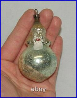 German Antique Glass Santa On A Ball Vintage Christmas Ornament Decoration 1900s