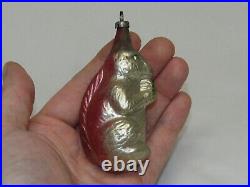 German Antique Glass Squirl Eating A Pinecone Christmas Ornament 1930's