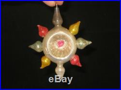 German Antique Glass Star Double Indent Vintage Figural Christmas Ornament 1930s