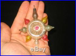 German Antique Glass Star Double Indent Vintage Figural Christmas Ornament 1930s