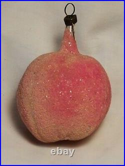 German Antique Venetian Dew Peach Vintage Christmas Ornament