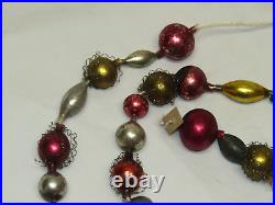 German Glass Wire Wrapped Bead Garland Vintage String Antique Christmas 1930's
