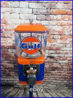 Gulf gas vintage Acorn glass gumball machine Unique Christmas gift penny machine