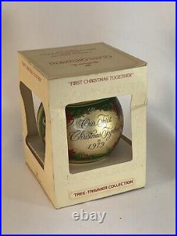 HALLMARK 1979 OUR FIRST CHRISTMAS TOGETHER Glass Ball Ornament Vintage