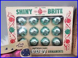 HUGE LOT MINIATURE Vintage Rare Shiny Brite Christmas Glass Ball Ornament pink