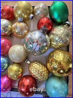 HUGE Lot 64 Vintage Antique Christmas Ornaments Musical Japan Putz Mercury Glass