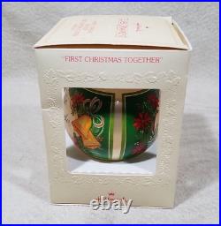 Hallmark 1979 Our First Christmas Together Glass Ball Ornament Vtg Retro